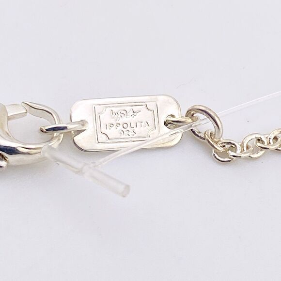 Designer Ippolita Sterling Silver Circle Wavy Disk Chain Link Bracelet 6.75" NWO - Picture 3 of 5